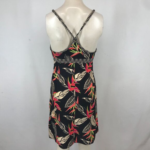 ATHLETA - WOMEN'S XS -BLACK FLORAL SPAGHETTI STRAP BUILT IN BRA SUN DRESS - Picture 5 of 7